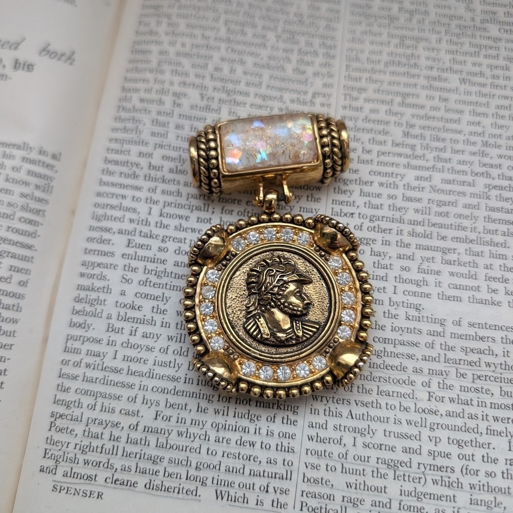 Gold and Opal Medallion Pendant